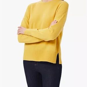 Hobbs Lydia Button Back Wool Cashmere Blend Sweater, Yellow